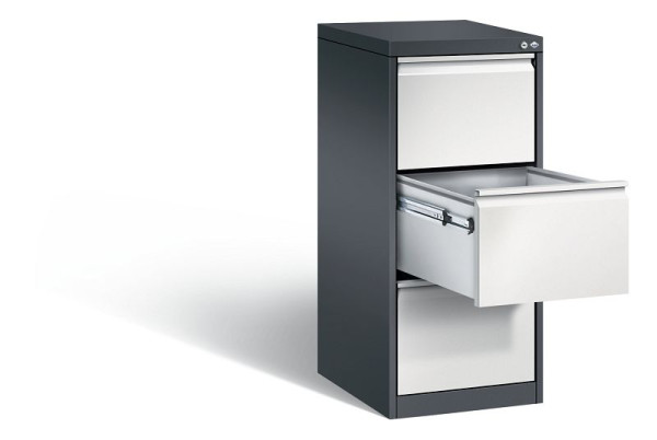 C+P hangarchiefkast Acurado, H1045xB433xD590mm, kleur: zwartgrijs/lichtgrijs, handgreep, 12423-311 S10024