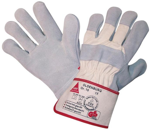 Hase Safety OLDENBURG, 5-Fg.-Sicherheitshandschuhe aus Spaltleder, Größe: 8, VE: 12 Paar, 212100-8