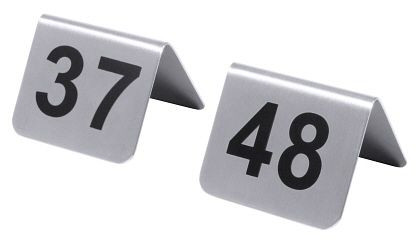 Contacto tafelnummerplaten 37-48 met zwarte zeefdruk, 1054/648