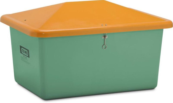 Cemo gritcontainer 550 l zonder demontage, groen/oranje, 10837