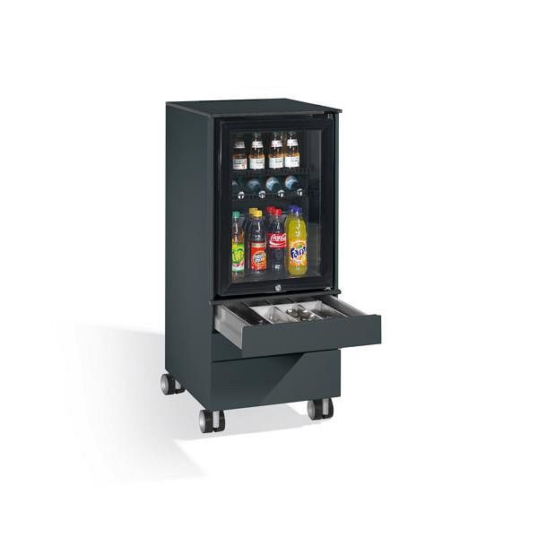 C+P koelkast caddy Asisto, H1157xB500xD600mm, kleur: zwart-grijs, stuur, 54780-0000 S10031