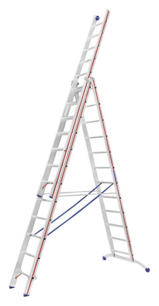 HYMER multifunctionele ladder, driedelig, 3x12 sporten, lengte ingeschoven 3,63 m / uitgeschoven 8,66 m, 604736