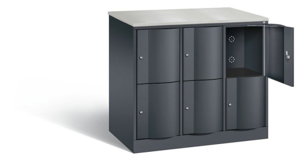 C+P XL lockerkast Resisto, H1077xB1148xD640mm, kleur: zwart-grijs, 8472-373 S10057