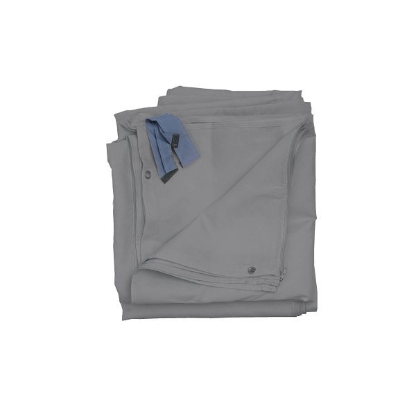 Mendler set van 4 zijwanden voor pergola Cadiz, losse zijwand paviljoen 4x4m, polyester, lichtgrijs, 77123