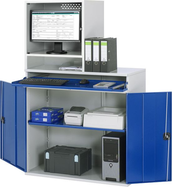 RAU computerkast - model 65, B1100 x D520 x H1770 mm, monitorbehuizing B650 x D520 x H710 mm, 07-1100-M65-MG5.11