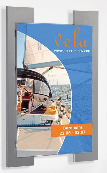 Kerkmann posterhouder Look DIN A2, B 532 x D 20 x H 700 mm, aluminium zilver/transparant, 43652814