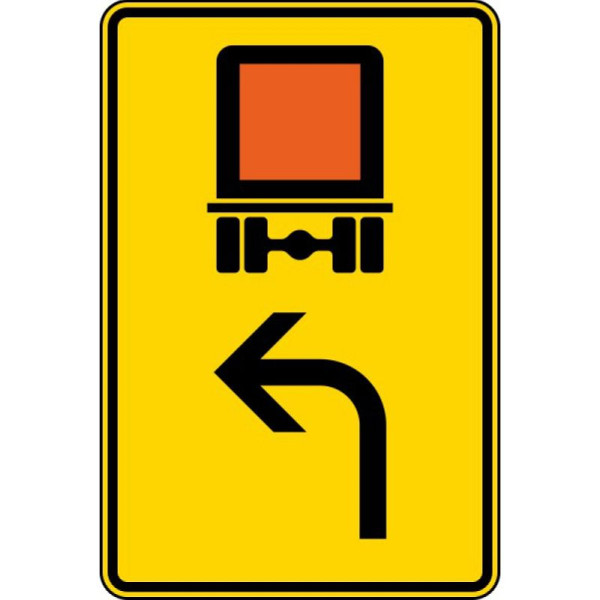 Stein HGS HGS bewegwijzeringsbord voor voertuigen die gevaarlijke stoffen vervoeren die gemarkeerd moeten worden (naar links wijzend) nr. 442-11, 630x420mm /RA2/vlakke vorm 3mm, 442-11-123