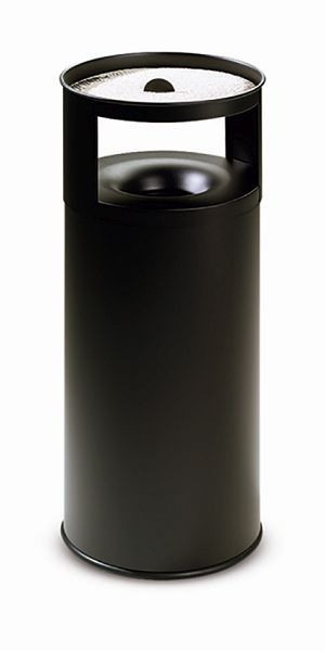 FLORENCE afval- en asbakcombinatie Zwart, B 380 x D 380 x H 900 mm, 390041