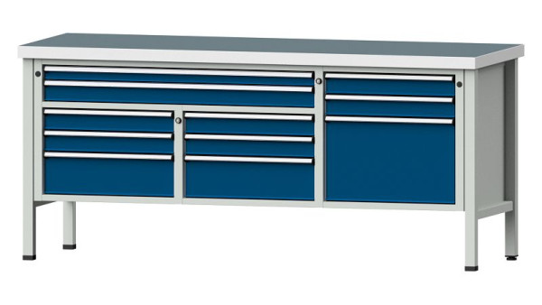 ANKE werkbanken kistwerkbank, model 283 V, 2000 x 700 x 900 mm, RAL 7035/5010, UBP 50 mm, 304.559