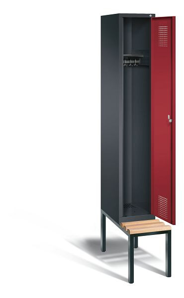 C+P Evolo locker, H2090xW320xD815mm, kleur: zwart-grijs/robijnrood, 48050-10 S10048