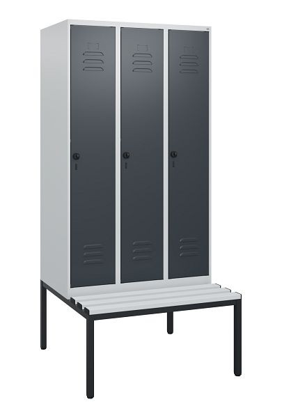 C+P luierkastje Classic PLUS, met onderbank, 3 vakken, 1950x900x815mm, 7035/7016, draaibare sluiting, 0800505-30 S10038