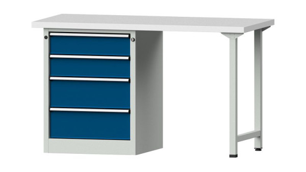 ANKE werkbanken combinatie werkbank, model 816 V, 1500 x 700 x 890 mm, RAL 7035/5010, KSP 40 mm, 415.005