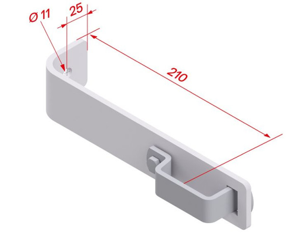 HYMER standaard wandhaak, lengte 210 mm