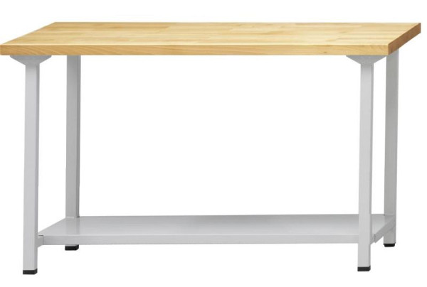ANKE werktafel; 1500 x 800 mm; RAL 7035; Plank van plaatstaal, 600 mm diep