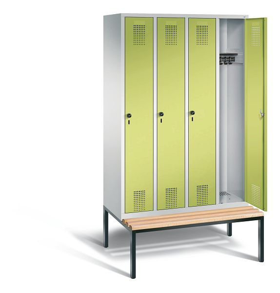 C+P Evolo kleerkast, H2090xB1190xD815mm, kleur: lichtgrijs / virid groen, 48050-40 S10334