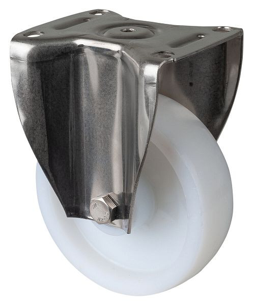 BS Rollen RVS zwaarlastwiel, bokwiel, breedte 45 mm, Ø150 mm, tot 450 kg, loopvlak/wiellichaam kunststof, RVS rollager, HS110.B14.151