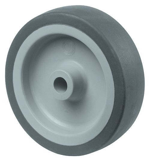 BS-wielen rubberwiel, wielbreedte 14 mm, wiel-Ø 30 mm, draagvermogen 35 kg, loopvlak rubbergrijs, wielkern kunststof, glijlager, A80.030