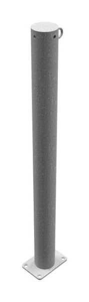 Schake afzetpaal stalen buis Ø 76 x 2,6 mm stationair, voor deuvelbevestiging, thermisch verzinkt, met 1 oog, 476P/1