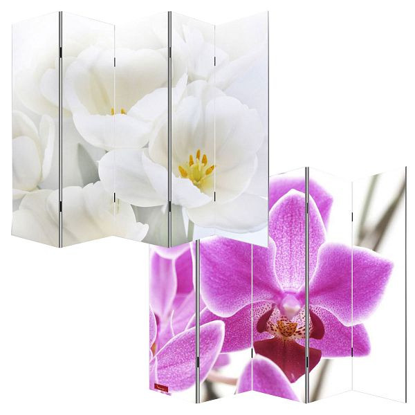 Mendler fotoscherm kamerscherm scheidingswand M68, 180x200cm, orchidee, 15692