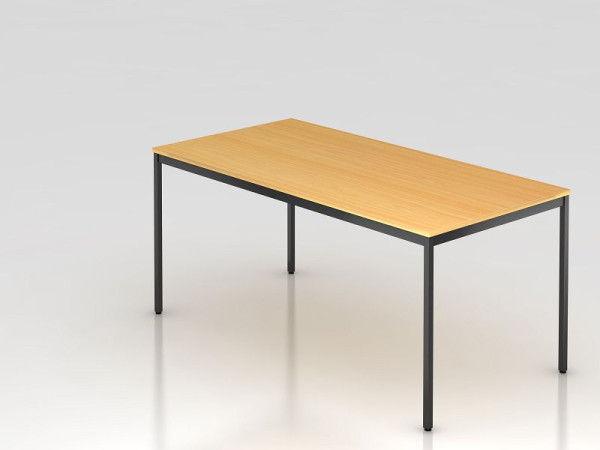 Hammerbacher vergadertafelonderstel vierkant 160x80cm beuken, rechthoekige vorm, VVS16/6/D