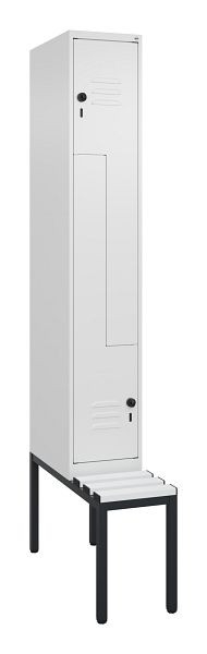 C+P Z-Spind Classic PLUS, met onderbank, 2 vakken, 2120x300x815mm, 9016/9016, draaigrendel, 0800537-102 S10044