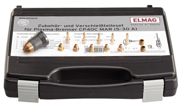 ELMAG accessoire- en slijtdelenset voor plasmatoorts CP40 MAR (5-30 ampère) voor Power Plasma 3035/M-, 00055