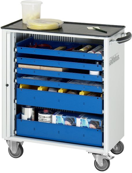 RAU gereedschapswagen serie adlatus model 7255, B725 x D400 x H860 mm, inclusief metalen steun, 02-7255.11