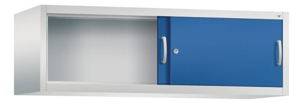C+P bovenkast Acurado, H500xB1600xD500mm, kleur: lichtgrijs / gentiaanblauw, beugelgreep, 1 niveau, 2154-00 S10040
