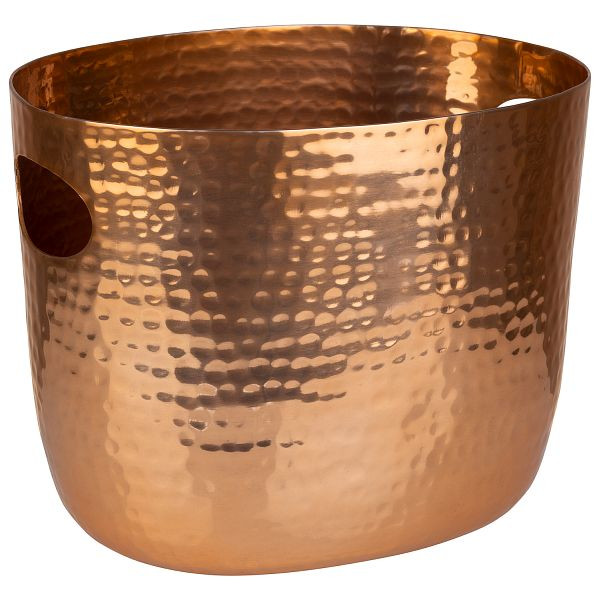 APS wijn-/champagnekoeler, 25,5 x 19 x 20 cm, aluminium, koperlook, gehamerd oppervlak, met 2 zijopeningen, 3,9 liter, 36108