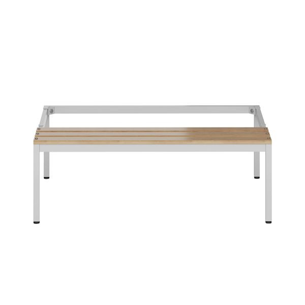 Lüllmann ClassiX bankonderstel, zitkussens beuken, 420 x 1185 x 800 mm, lichtgrijs, X-524155