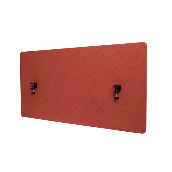 Mendler HWC-G75 akoestische tafelwand, privacyscherm kantoor, bureauprikbord, dubbelwandig stof/textiel, 60x120cm bruin, 79524+71943