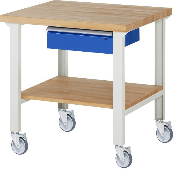 RAU verrijdbare werkbank 7001A7, 1000x900x1000mm, 4 zwenkwielen, 05-7001A7-109B4S4.11