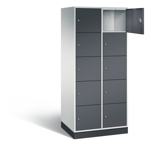 C+P XL lockerkast Intro, H1950xW820xD590mm, kleur: lichtgrijs / zwartgrijs, 8570-203 S10035