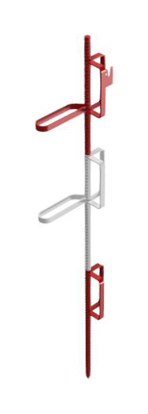 Schake lattenpaal Ø 20 x 1400 mm, uitvoering: met 8 gesloten haken, 302214RH8G