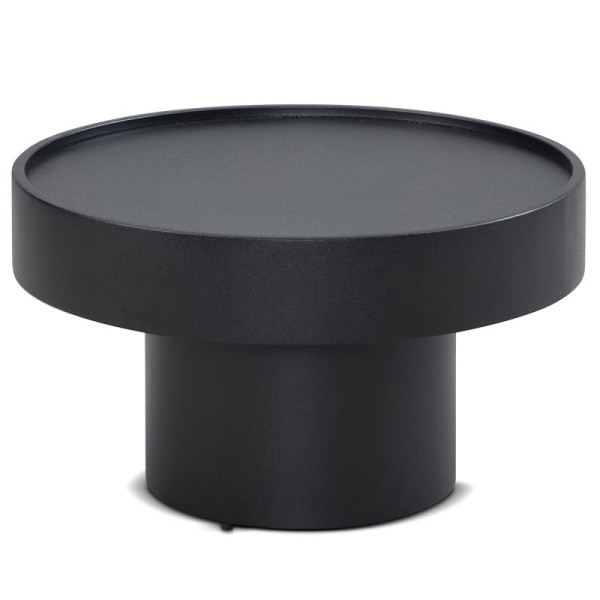 Wohnling salontafel 60x60x30 cm metaal zwarte salontafel rond, woonkamertafel in paddestoelvorm, ijzer, modern, WL6.759