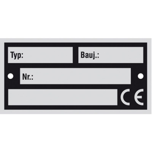 Stein HGS HGS naam- en typeplaatje, aluminium, hard / 0,56 mm, afmetingen (BxH): 52 x 26 mm, 51.0765