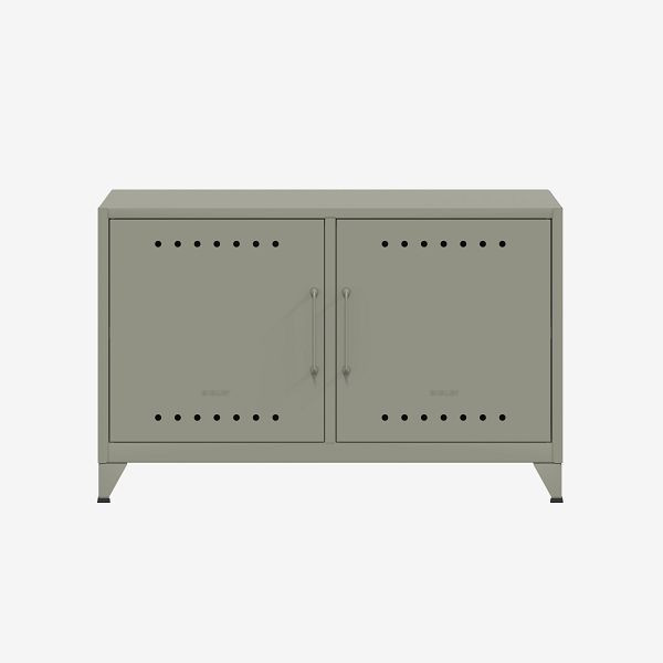Bisley Fern Cabby Dressoir, met vaste plank, kabeluitgang in de achterwand en klittenband kabelhouder, lichtgrijs (645), FERCAB645