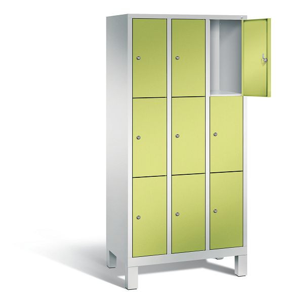 C+P lockerkast Evolo, H1850xB900xD500mm, kleur: lichtgrijs / virid groen, 48010-303 S10073