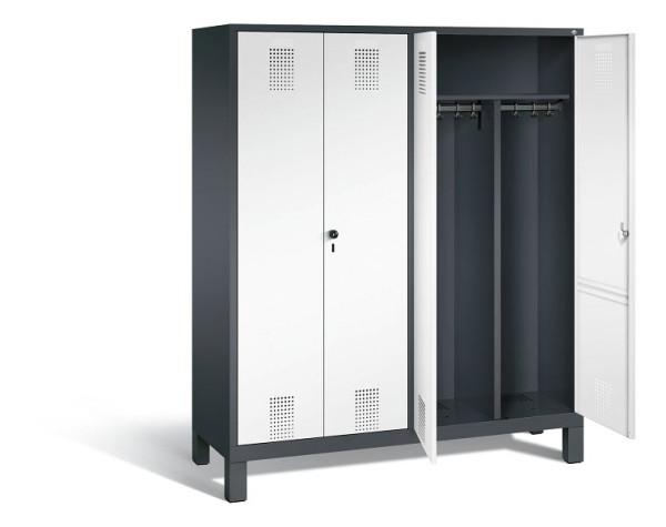 C+P zwart wit locker Evolo, H1850xW1590xD500mm, kleur: zwartgrijs / verkeerswit, 48012-42 S10045