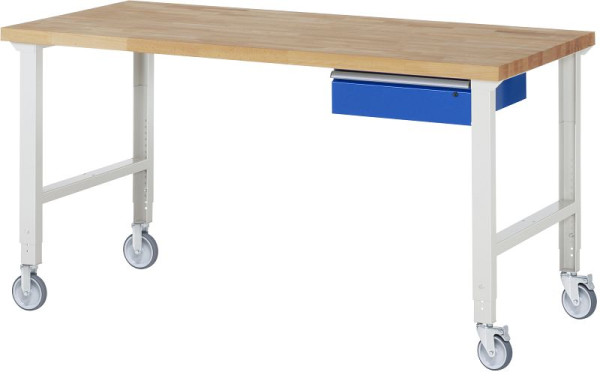 RAU verrijdbare werkbank (in hoogte verstelbaar) 7001A1, 2000x900x950-1000mm, elk 2 bokwielen en zwenkwielen, 05-7001A1-209B4H22.11