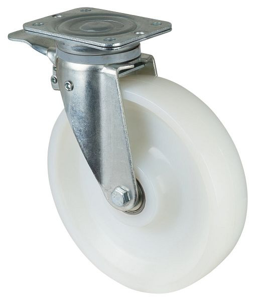 BS Rollen Zwaarlastwiel met rem, wielbreedte 60 mm, wiel-Ø 250 mm, draagvermogen 600 kg, loopvlak/wiellichaam kunststof, kogellagers, N120.B15.250