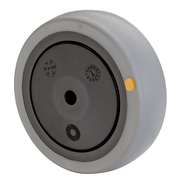 BS Rollen rubberen wiel antistatisch, wielbreedte 28 mm, wiel-Ø 100 mm, draagvermogen 70 kg, grijs rubberen loopvlak, kogellagers, verpakking van 2, A89.100