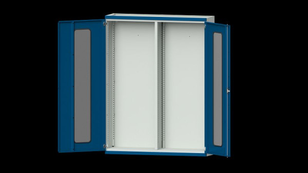 ANKE werkbanken, zware kast, model 400, 1485 x 400 x 1950 mm, zichtvlak van plexiglas, RAL 7035/5010, 620.250