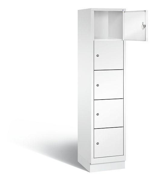 C+P lockerkast Evolo, H1800xB420xD500mm, kleur: verkeerswit, 48020-125 S10084