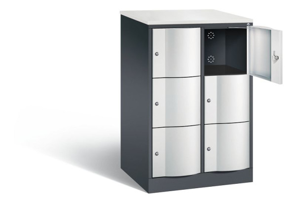 C+P XL lockerkast Resisto, H1255xB772xD640mm, kleur: zwartgrijs/lichtgrijs, 8573-273 S10108