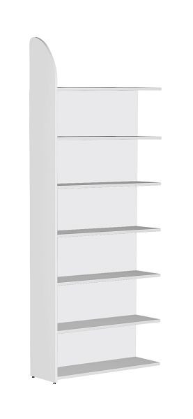 Kerkmann DANTE plankenveld 2600 x 1000 mm met achterwand, 7 planken, wit, 50974710