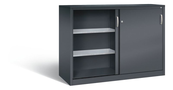 C+P schuifdeurkast Acurado, H1200xB1600xD600mm, kleur: zwart-grijs, beugelgreep, 2167-09 S10016