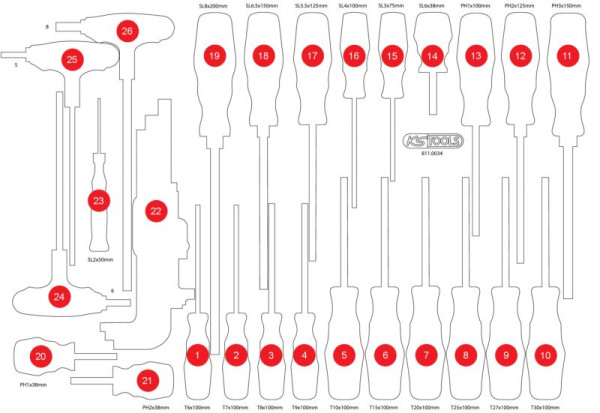KS Tools Leeg schuiminzetstuk voor 811.0034, 811.0034-97