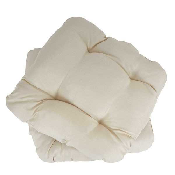Mendler set van 2 zitkussens Dublin, stoelkussen kussens, 41x38x8cm, creme, 37609