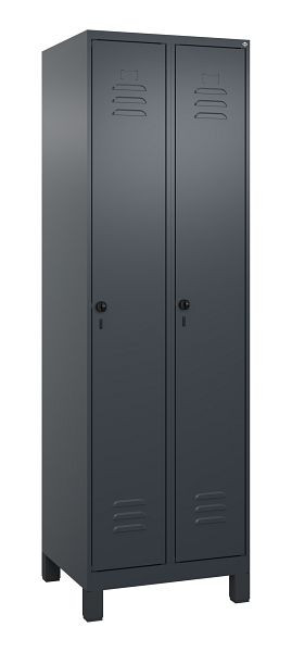 C+P luierkluis Classic PLUS met middenwand, voeten, 2 vakken, 1950x600x500mm, 7016/7016, veiligheidsdraaigrendel, 080010-20F S10012